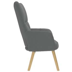 Relaxační židle tmavě šedá textil - obrázek 4