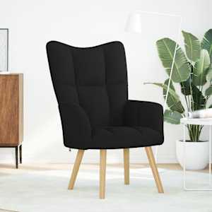 Relaxační židle černá textil - obrázek 2