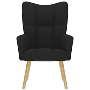 Relaxační židle černá textil - obrázek 3