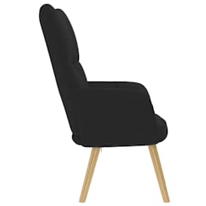 Relaxační židle černá textil - obrázek 4