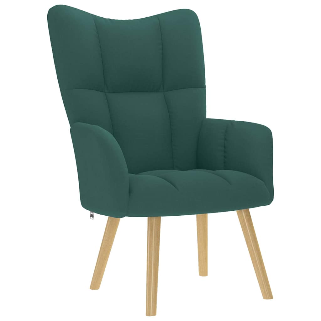 vidaXL Scaun de relaxare, verde închis, material textil
