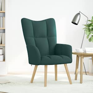 Relaxační křeslo tmavě zelené textil - obrázek 2