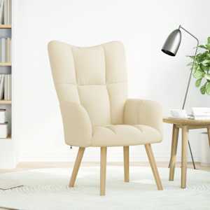 Relaxační židle krémová textil - obrázek 2