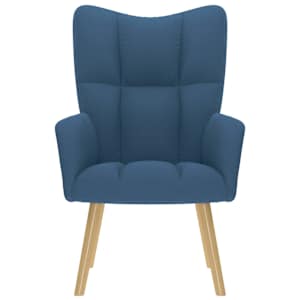 Relaxační křeslo modré textil - obrázek 3