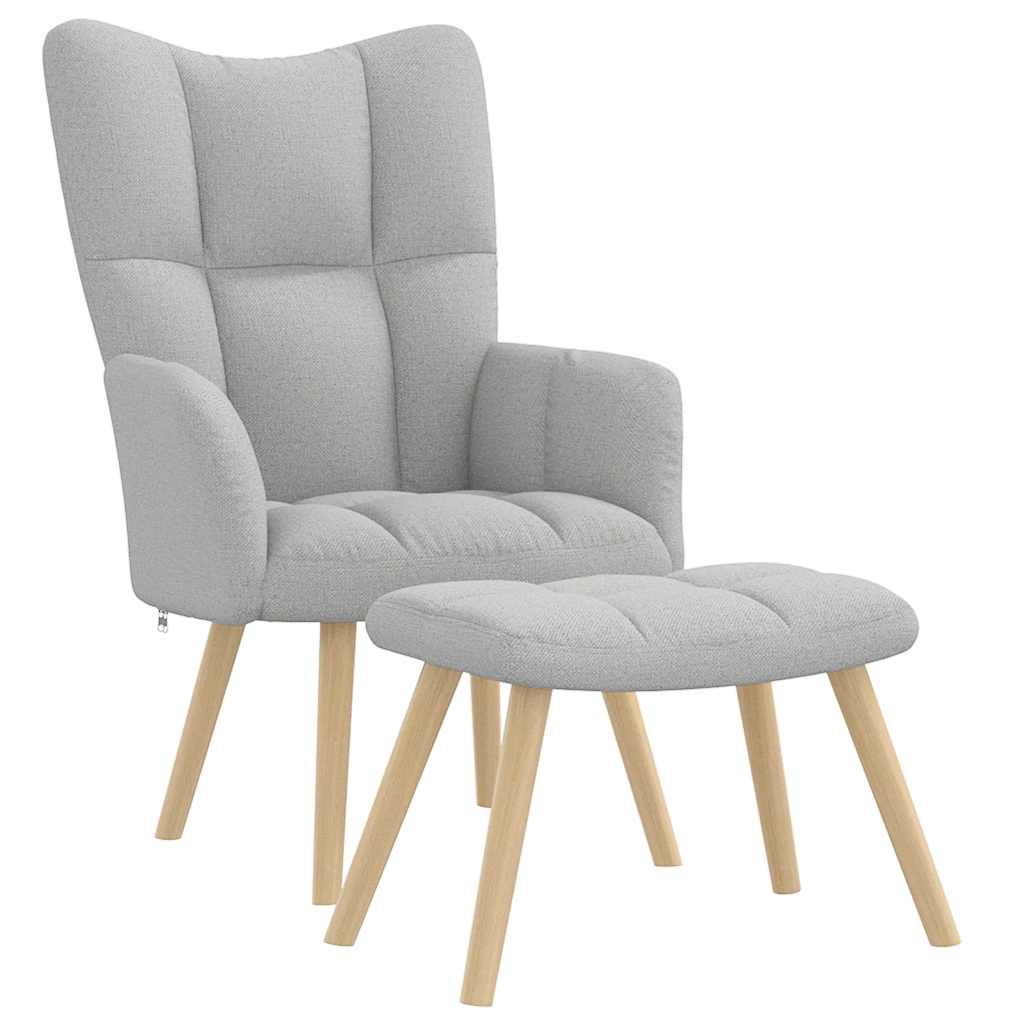 vidaXL Relaxsessel mit Fußhocker Wolkengrauer Stoff