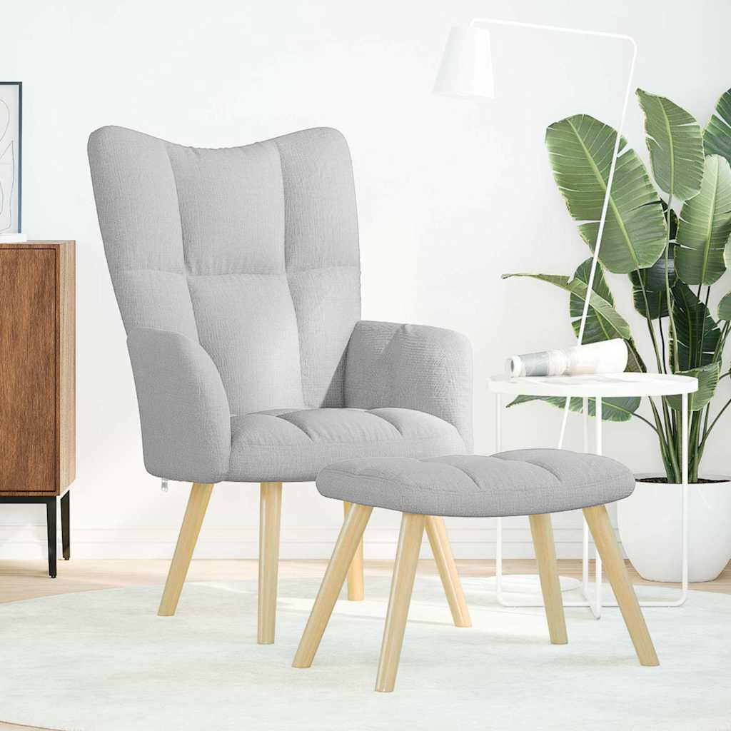 Thumbnail - vidaXL Relaxsessel mit Fußhocker Wolkengrauer Stoff