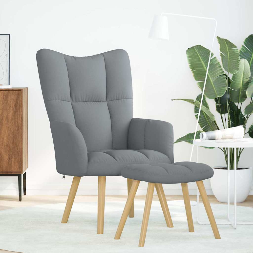 vidaXL Relaxačné kreslo s podnožkou bledosivé látka