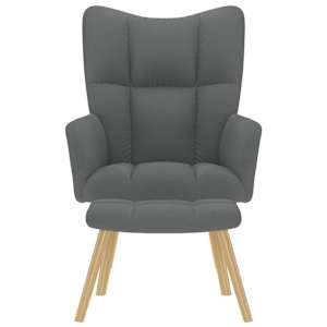 Relaxační křeslo s podnožkou tmavě šedé textil - obrázek 3