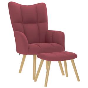 Relaxační křeslo s podnožkou vínové textil - obrázek 1