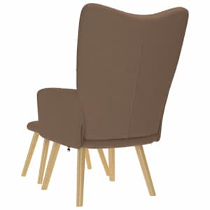 Relaxační křeslo s podnožkou hnědé textil - obrázek 7