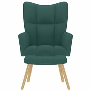 Relaxační křeslo s podnožkou tmavě zelené textil - obrázek 3