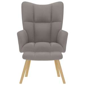 Relaxační křeslo s podnožkou taupe textil - obrázek 3