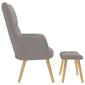 Relaxační křeslo s podnožkou taupe textil - obrázek 6