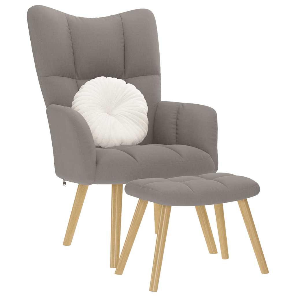 vidaXL Relaxsessel mit Hocker Taupe Stoff