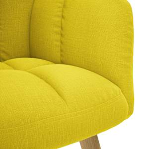 Relaxační křeslo s podnožkou světle žluté textil - obrázek 8