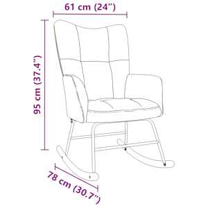 Houpací křeslo světle šedé textil - obrázek 8