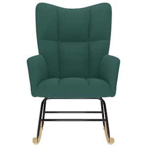 Houpací křeslo tmavě zelené textil - obrázek 3