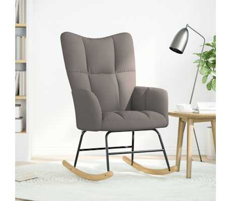 vidaXL Silla mecedora de tela gris taupe