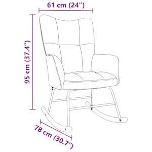 Houpací křeslo krémové textil - obrázek 8