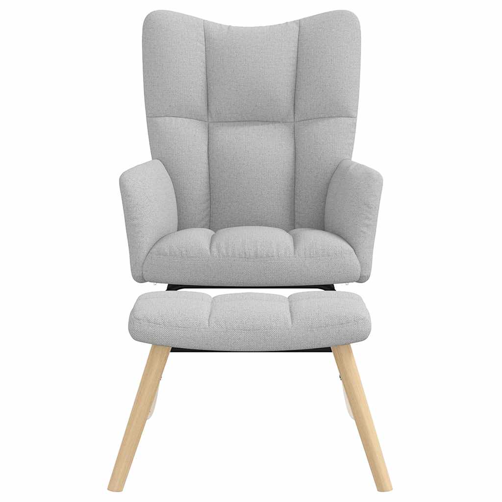 Thumbnail - vidaXL Schaukelstuhl mit Fußhocker Wolkengrauer Stoff