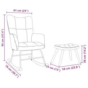 Gugalni stols stolčkom za noge vinsko rdeče blago - slika 11