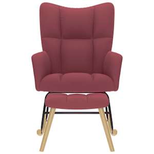 Gugalni stols stolčkom za noge vinsko rdeče blago - slika 3