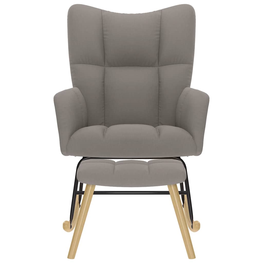 Thumbnail - vidaXL Schaukelstuhl mit Fußhocker Taupe Stoff