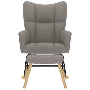 Houpací křeslo s podnožkou taupe textil - obrázek 3