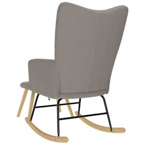 Houpací křeslo s podnožkou taupe textil - obrázek 7