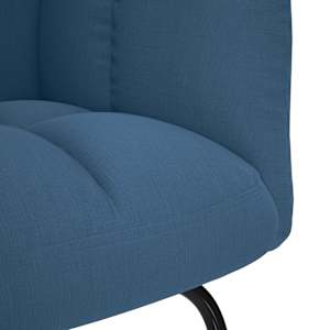 Houpací křeslo s podnožkou modré textil - obrázek 9