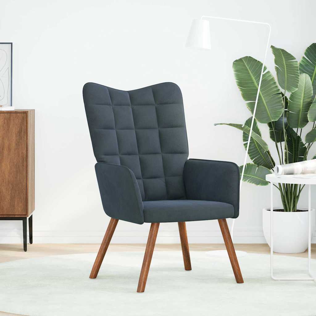 vidaXL Relaxstoel fluweel donkergrijs afbeelding