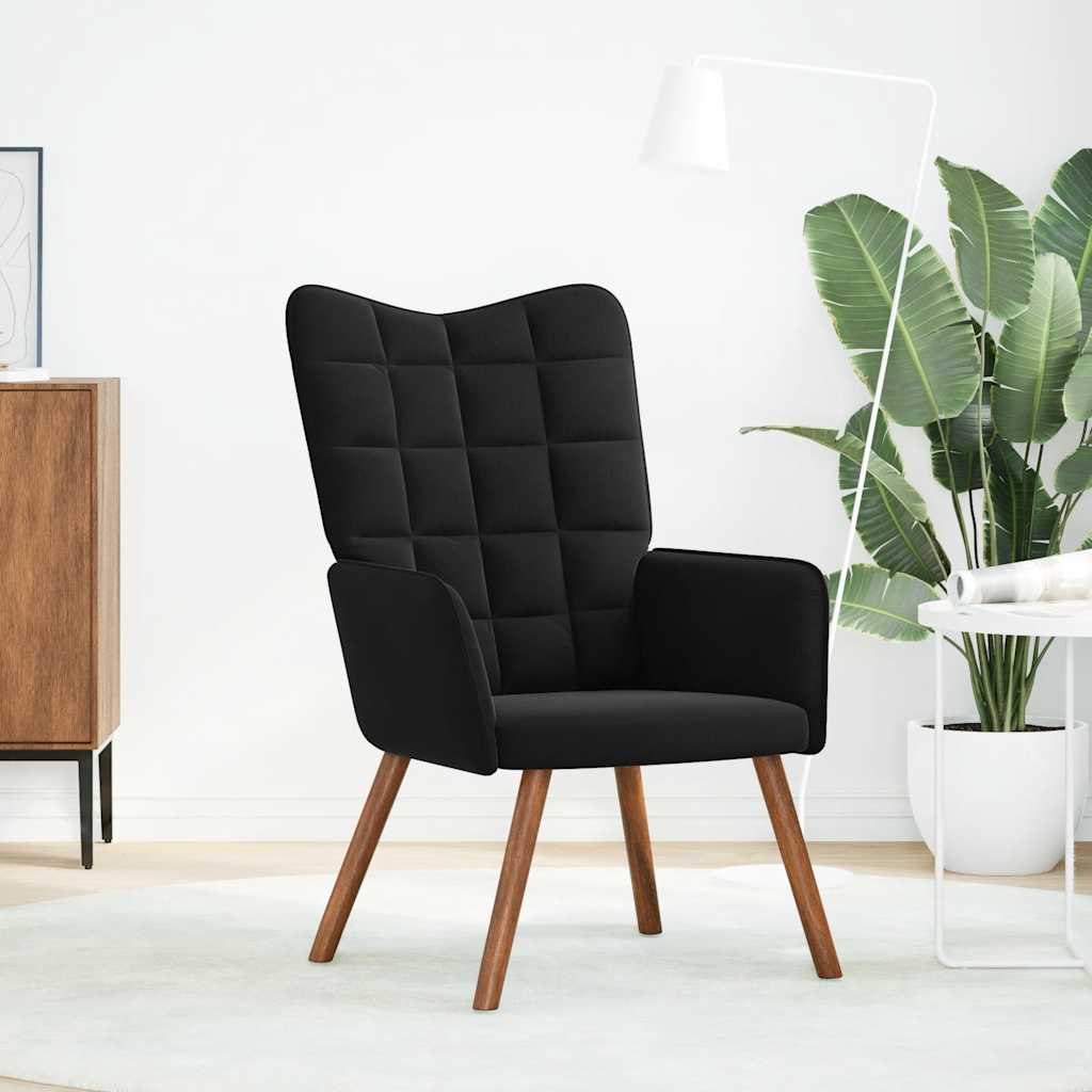 vidaXL Relaxstoel fluweel zwart afbeelding