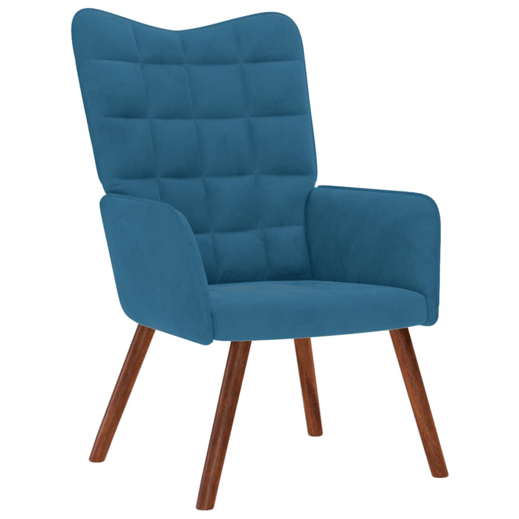 vidaXL Scaun de relaxare, albastru, catifea