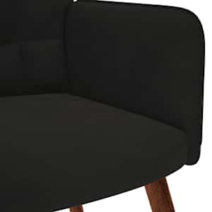 Relaxační křeslo s taburetkou, černé sametové - obrázek 8