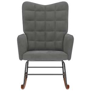Houpací křeslo tmavě šedé samet - obrázek 3