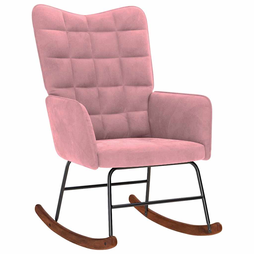 vidaXL Schaukelstuhl Rosa Samt
