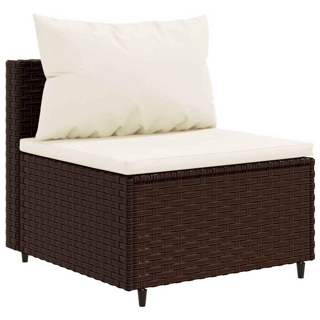 vidaXL 6-delige Loungeset met kussens poly rattan bruin afbeelding