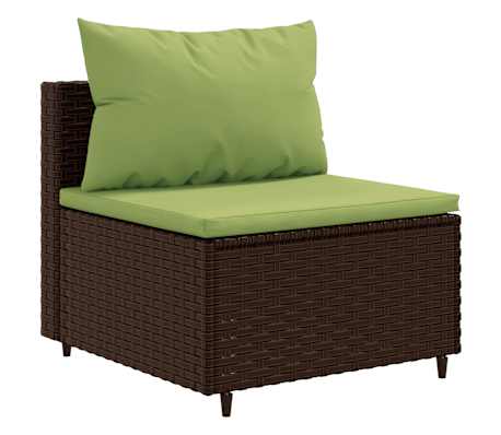 vidaXL Salon de jardin avec coussins 7 pcs marron r&eacute;sine tress&eacute;e