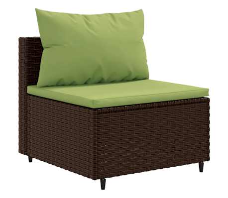 vidaXL 8-delige Loungeset met kussens poly rattan bruin