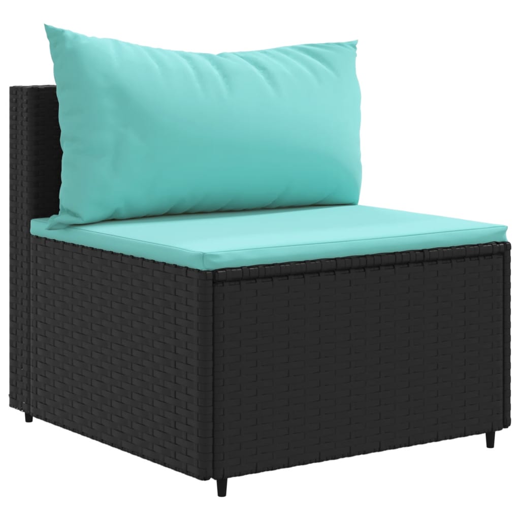 Thumbnail - vidaXL 4-tlg. Garten-Lounge-Set mit Kissen Schwarz Poly Rattan