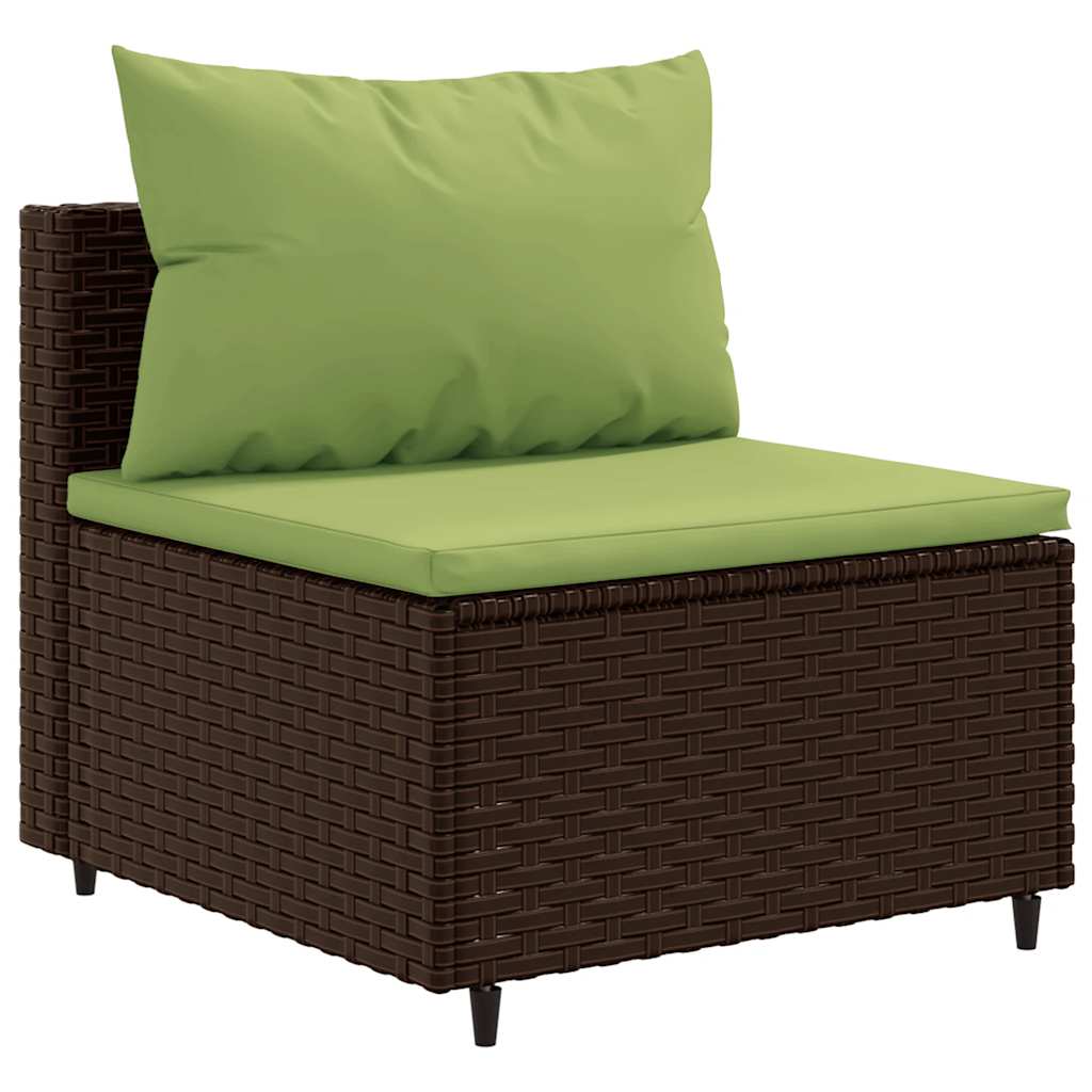 vidaXL 5-delige Loungeset met kussens poly rattan bruin afbeelding