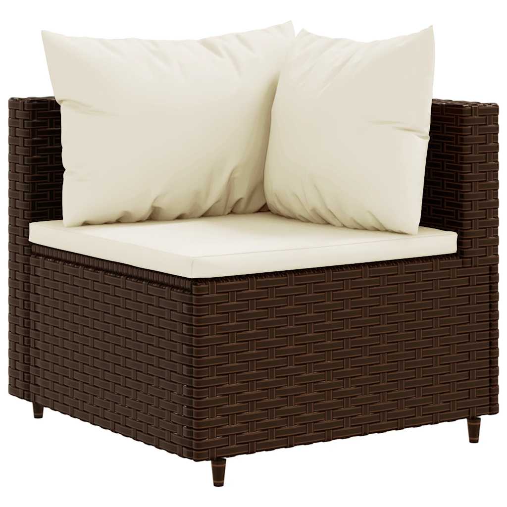 vidaXL 6-delige Loungeset met kussens poly rattan bruin afbeelding