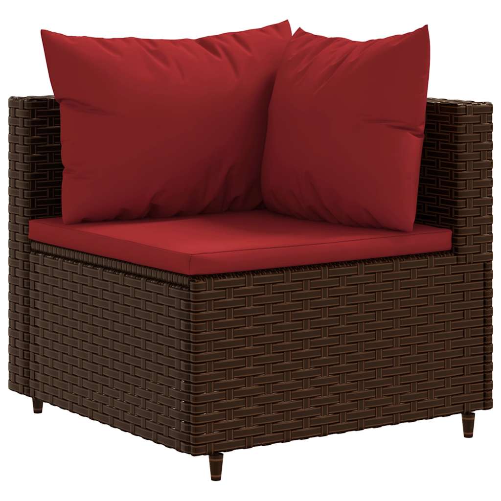 vidaXL 7-delige Loungeset met kussens poly rattan bruin afbeelding