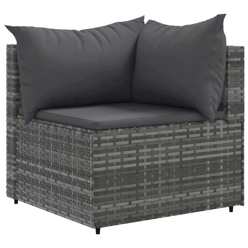 vidaXL 7-delige Loungeset met kussens poly rattan grijs afbeelding