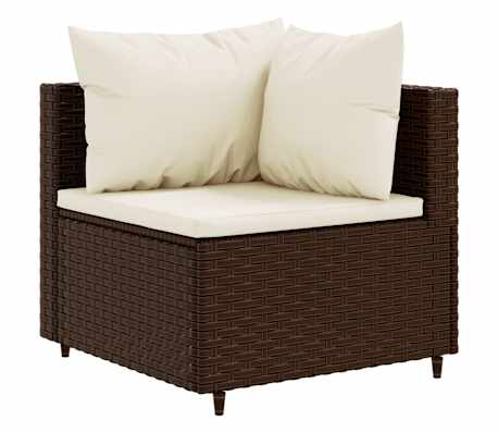 vidaXL 8-delige Loungeset met kussens poly rattan bruin