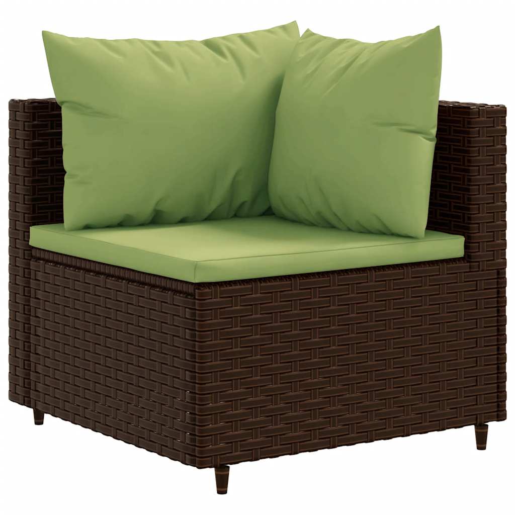 vidaXL Set mobilier de grădină cu perne, 8 piese, maro, poliratan