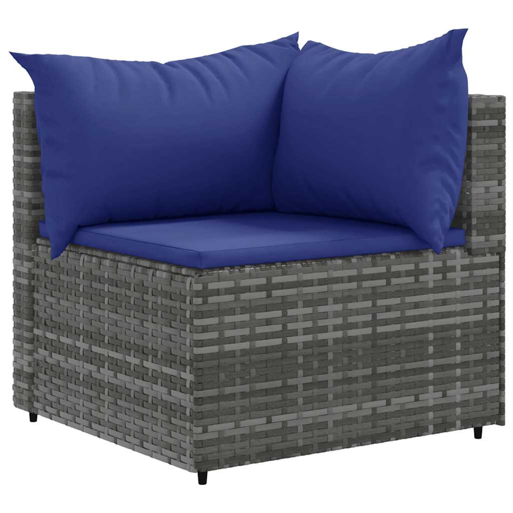 vidaXL Set mobilier de grădină cu perne, 8 piese, gri, poliratan