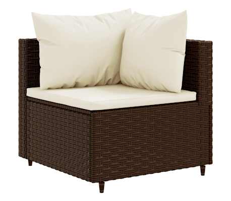 vidaXL Salon de jardin avec coussins 9 pcs marron r&eacute;sine tress&eacute;e