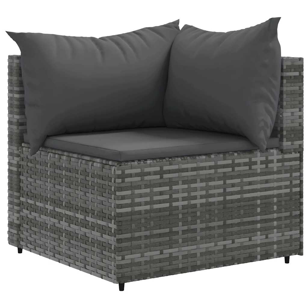 vidaXL 6-delige Loungeset met kussens poly rattan grijs afbeelding