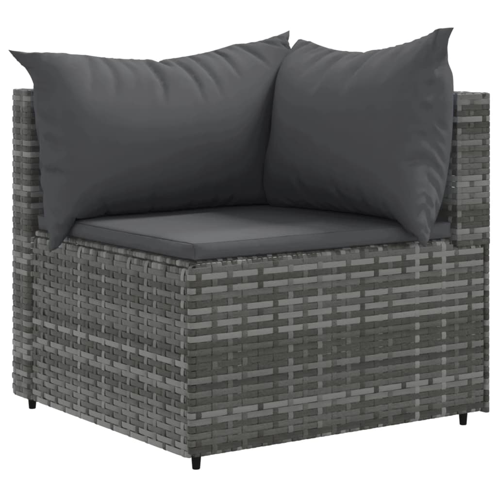 Thumbnail - vidaXL 10-tlg. Garten-Lounge-Set mit Kissen Grau Poly Rattan